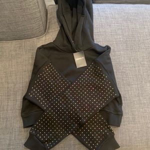 Gem studded cropped hoodie brand new
